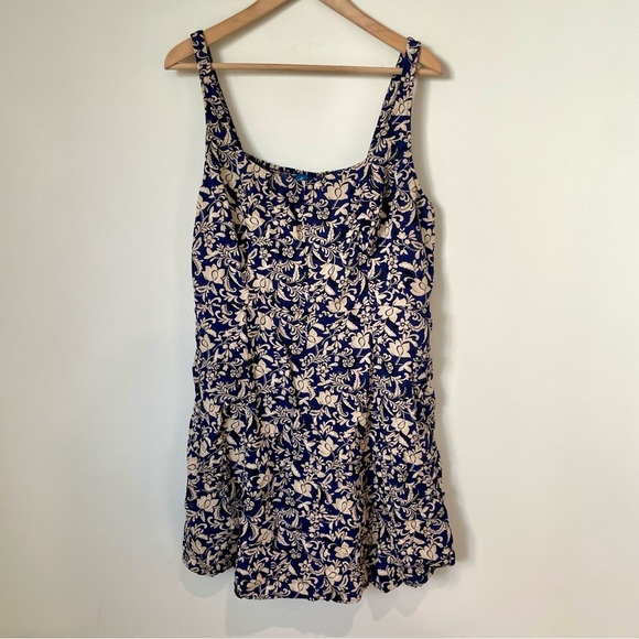 Old Navy Fit & Flare Cami Mini Dress Blue Floral Size Extra Large Tall - Picture 3 of 9